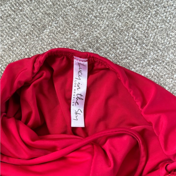 Lucy in the sky Sequin Lace Corset Dress in Red - Picture 3 of 5